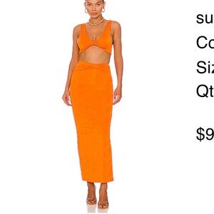 NWT - JOANA MAXI SKIRT SET IN TANGERINE XS